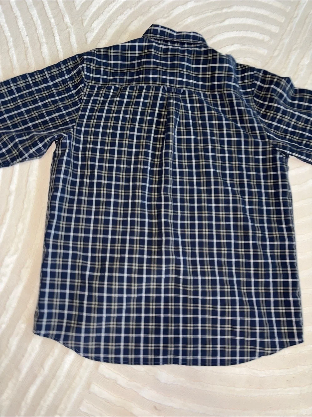 The North Face Navy and White Plaid Button-Down Shirt